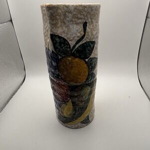 ESPANA Large Handled Pitcher Vtg Fruit MCM Sanguino Toledo Spain Ceramic Glaze